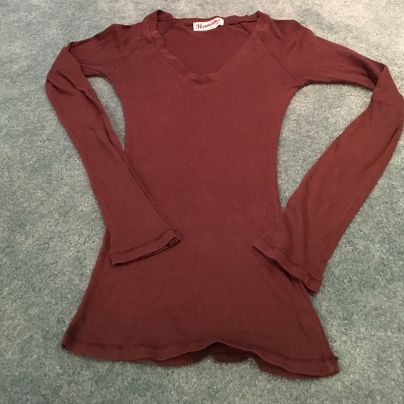 Havana Tops - Brown Long Sleeve Vneck Size S